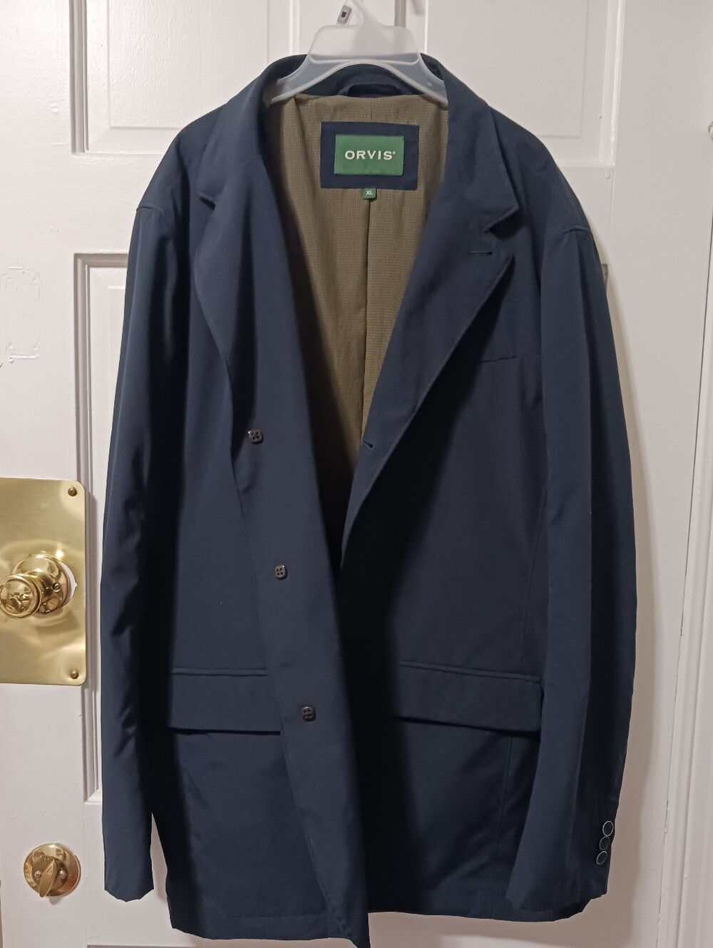 Orvis Field Fishing Coat Men's Size XL Navy Blue Utility Pockets Excellent